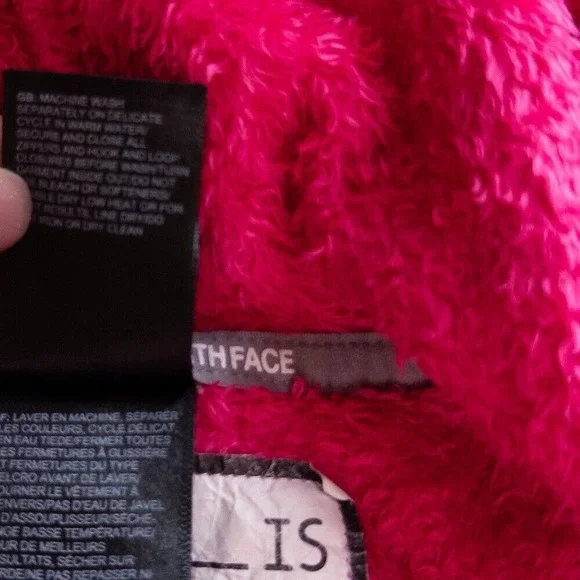 The North Face Fuzzy Fleece Oso One Piece Jumpsuit Hooded Pink Baby Size 12-18M - Picture 10 of 12